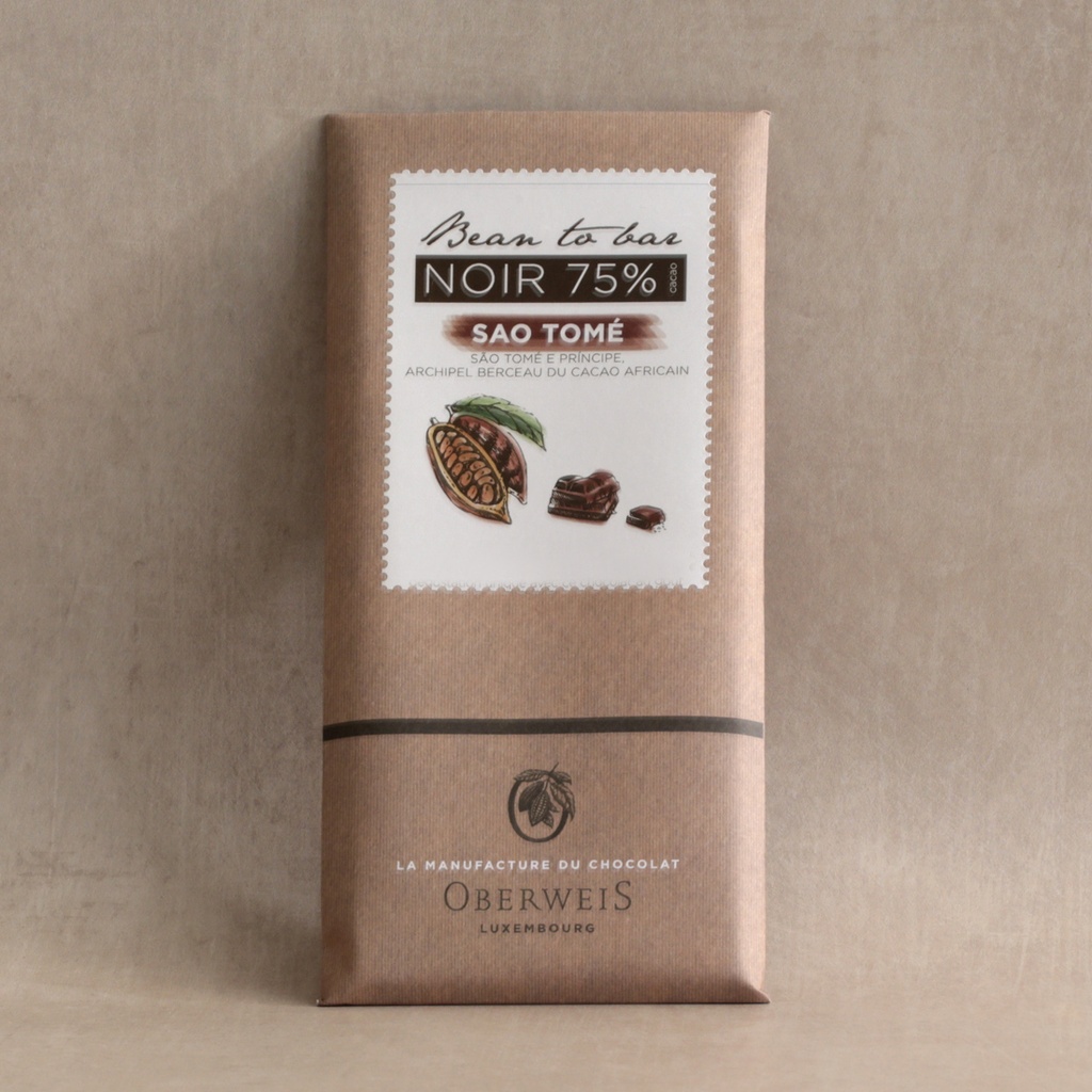 Tablette chocolat noir origine Sao Tomé 75% 90g