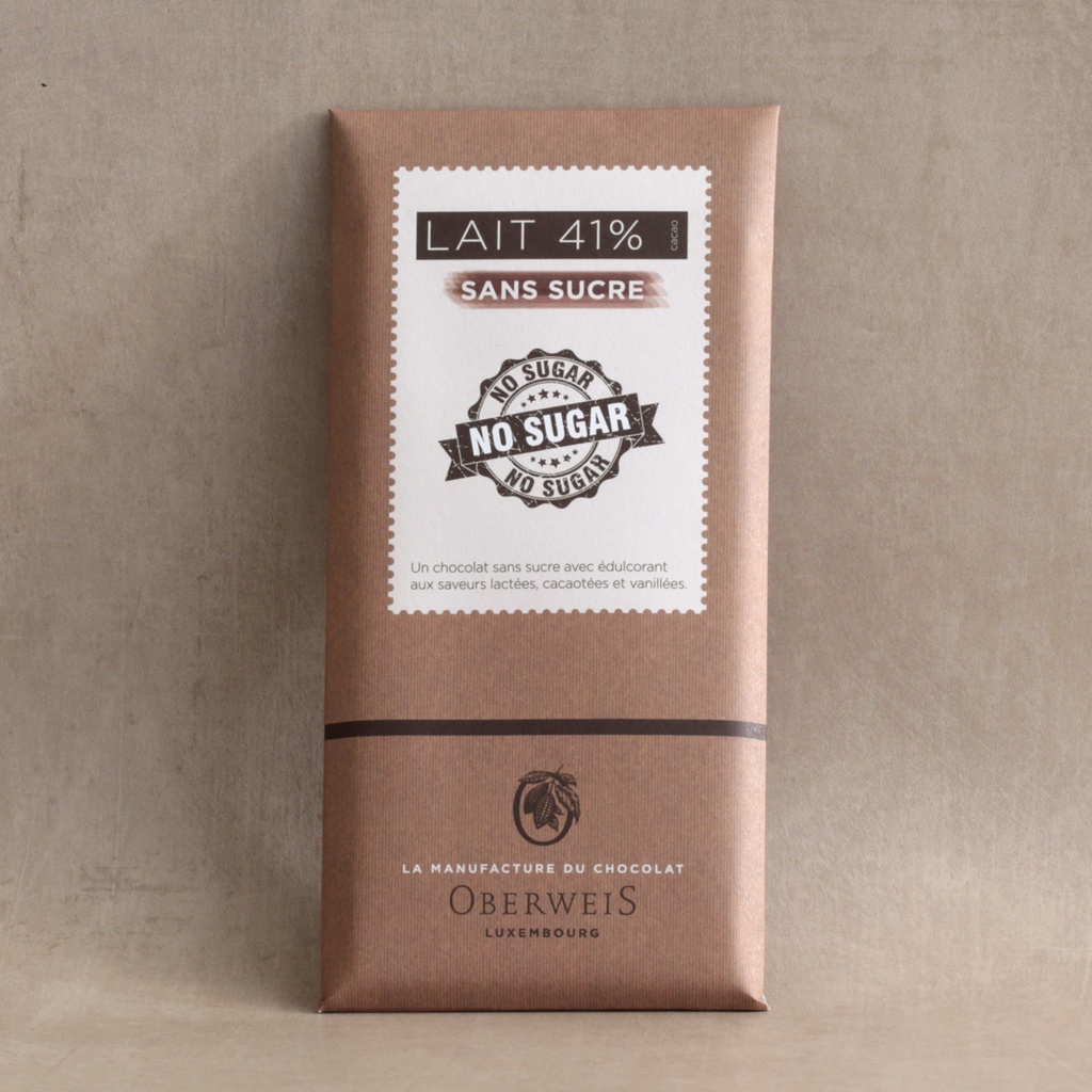 Tablette chocolat lait sans sucre 41% - 90 g