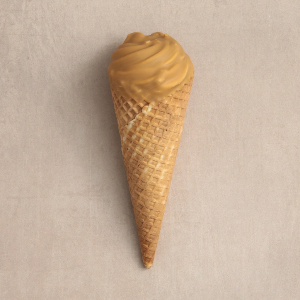 Cornet glace noisette caramel cacahuete