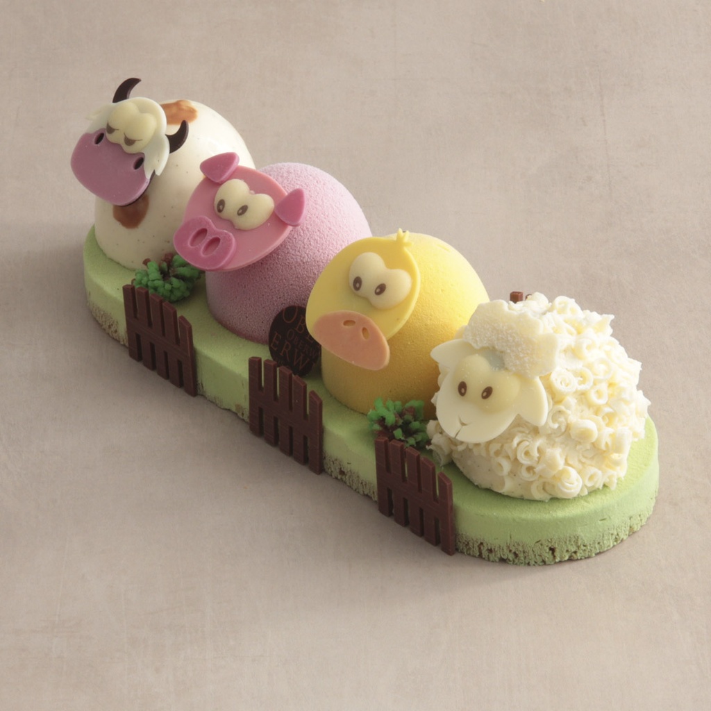 Tarte glacée animaux de la ferme